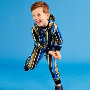 DOLCE GABBANA BOYS BLUE GREEN BRUSHSTROKE TRACKSUIT JOGGERS SZ 4